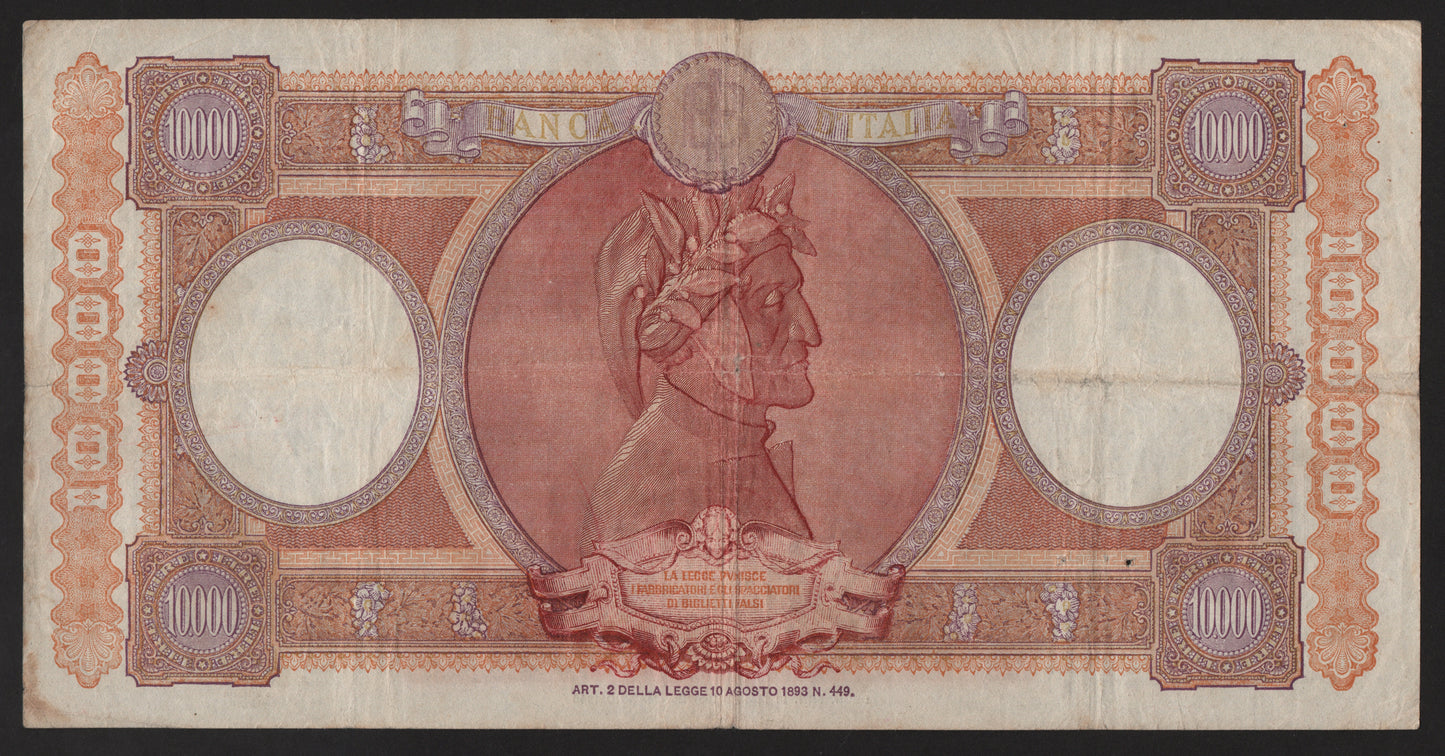 10000 LIRE REPUBBLICHE MARINARE REGINE DEL MARE 31/03/1951 BB