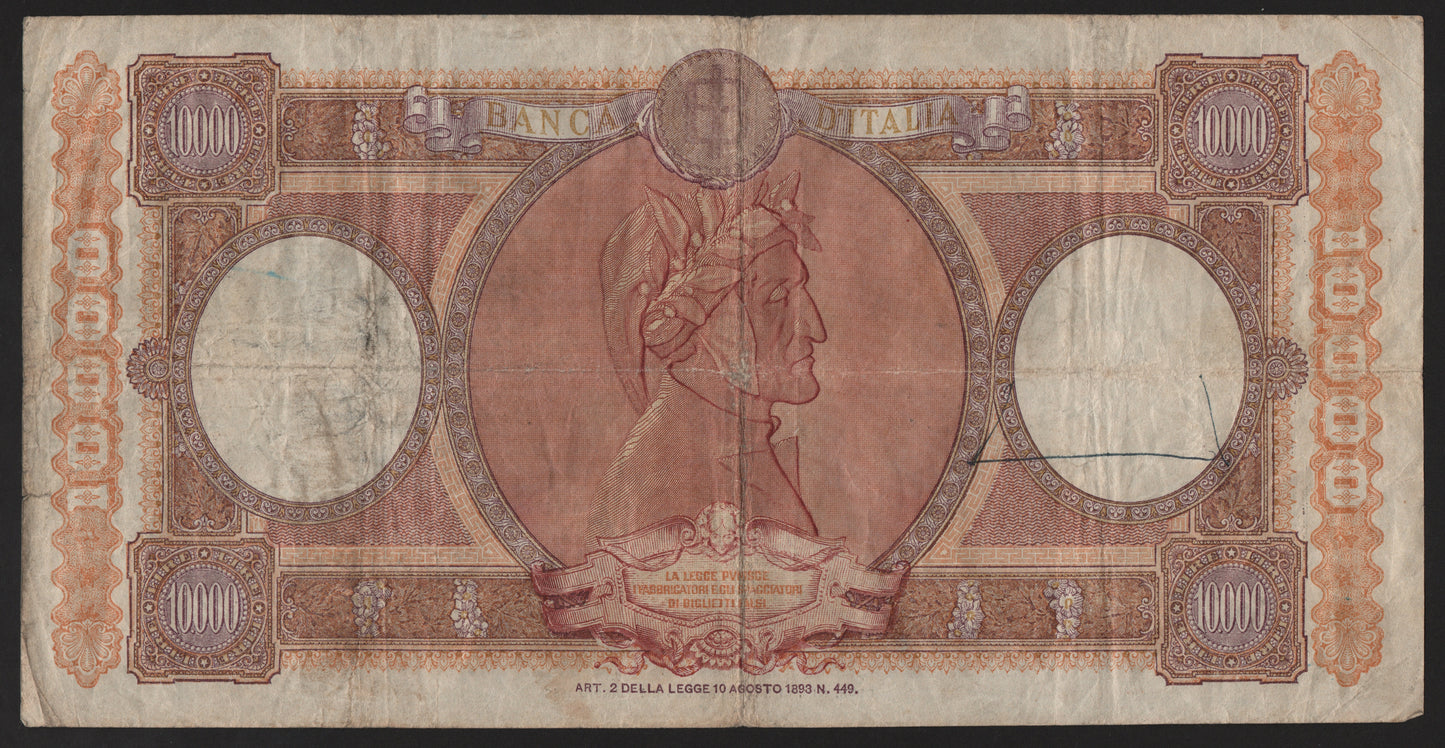 10000 LIRE REPUBBLICHE MARINARE REGINE DEL MARE 21/11/1955 BB