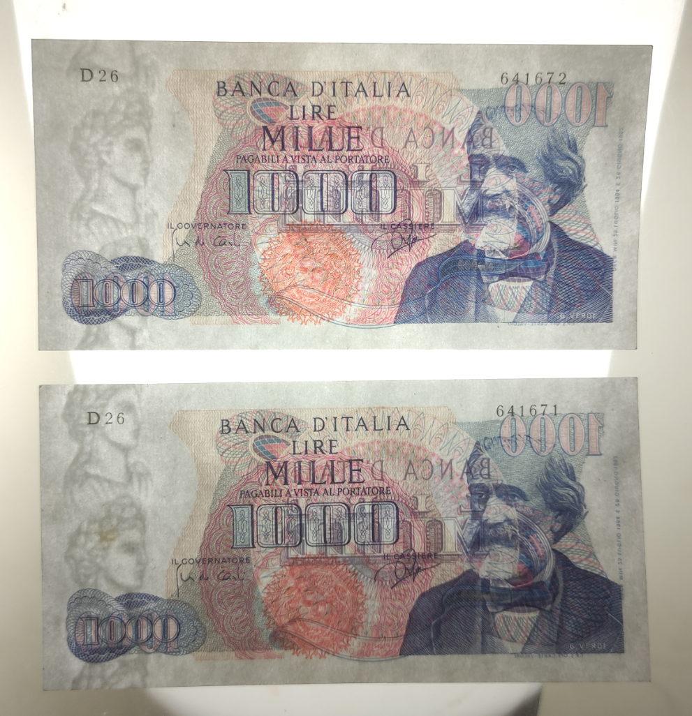 1000 LIRE VERDI 1° TIPO 25/07/1964 CONSECUTIVE DA MAZZETTA SPL - Numismatica_ita