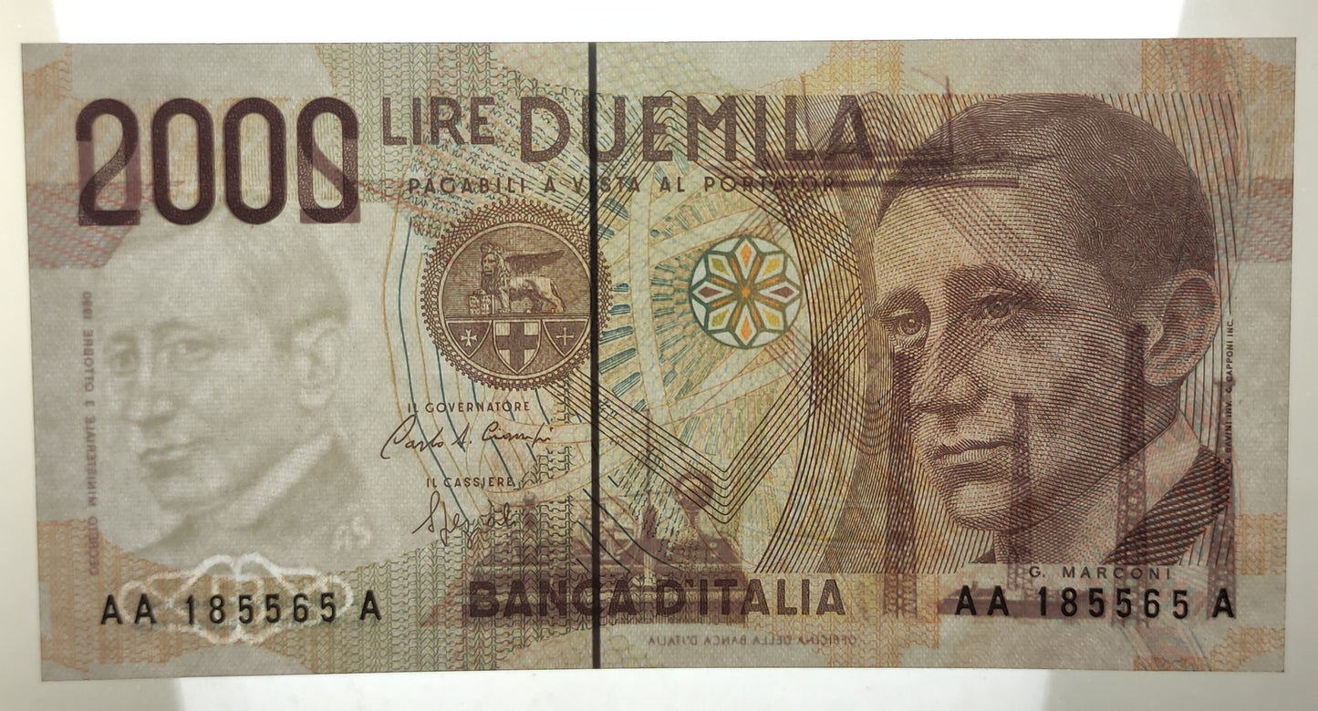 2000 LIRE MARCONI TRIPLA A 24/10/1990 FDS