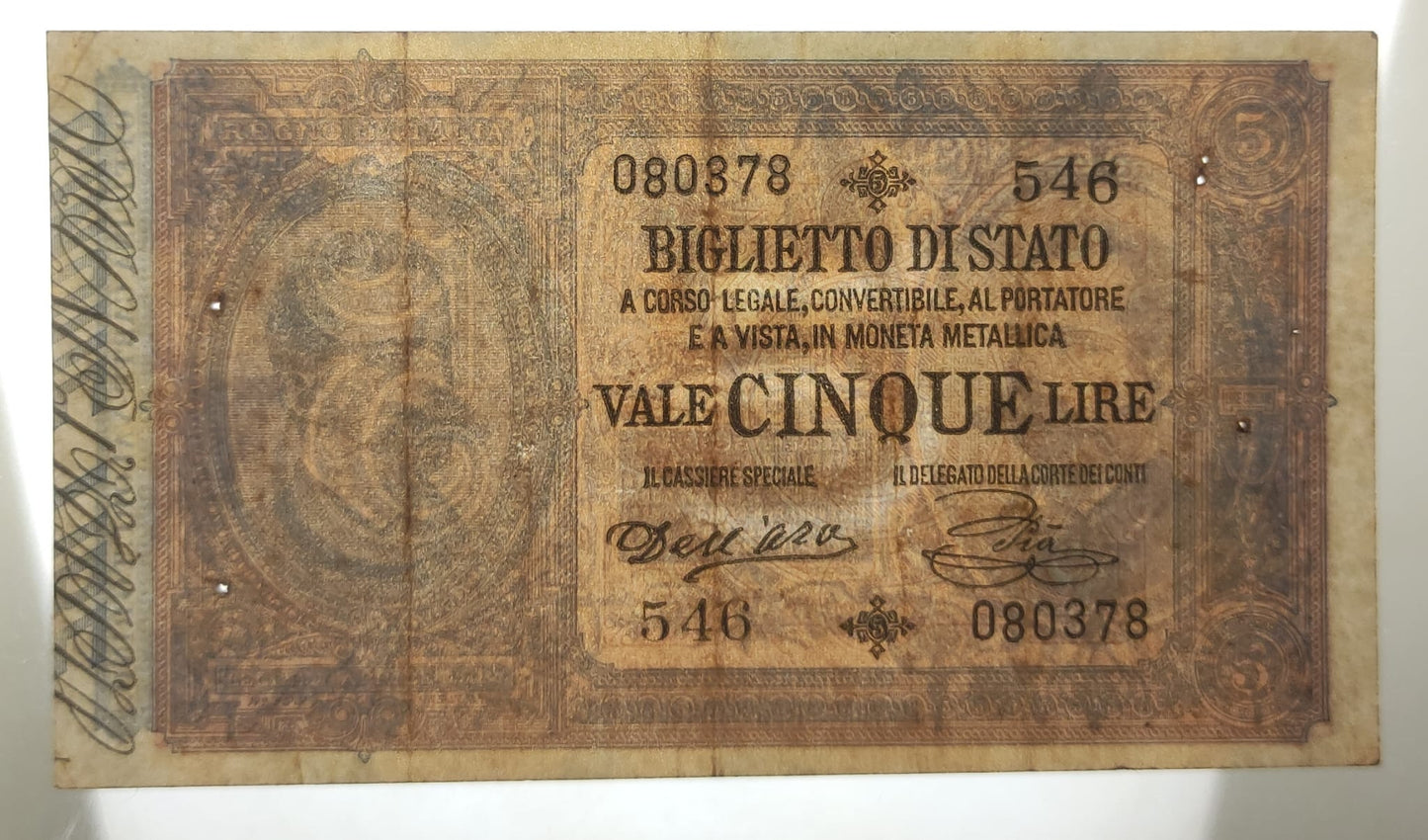 5 LIRE UMBERTO I 06/08/1889 R4 DELL'ARA - PIA BB+ - Numismatica_ita