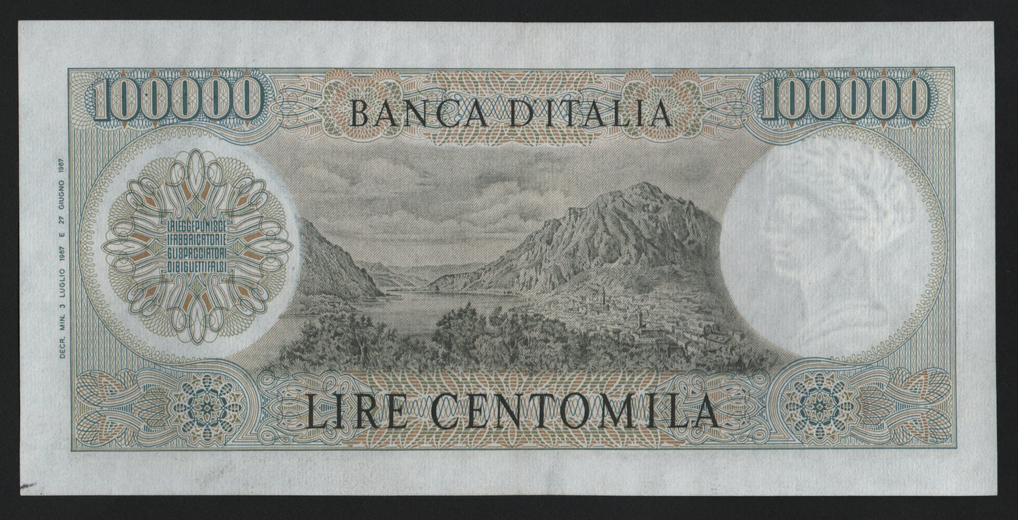 100000 LIRE MANZONI 03/07/1967 qSPL