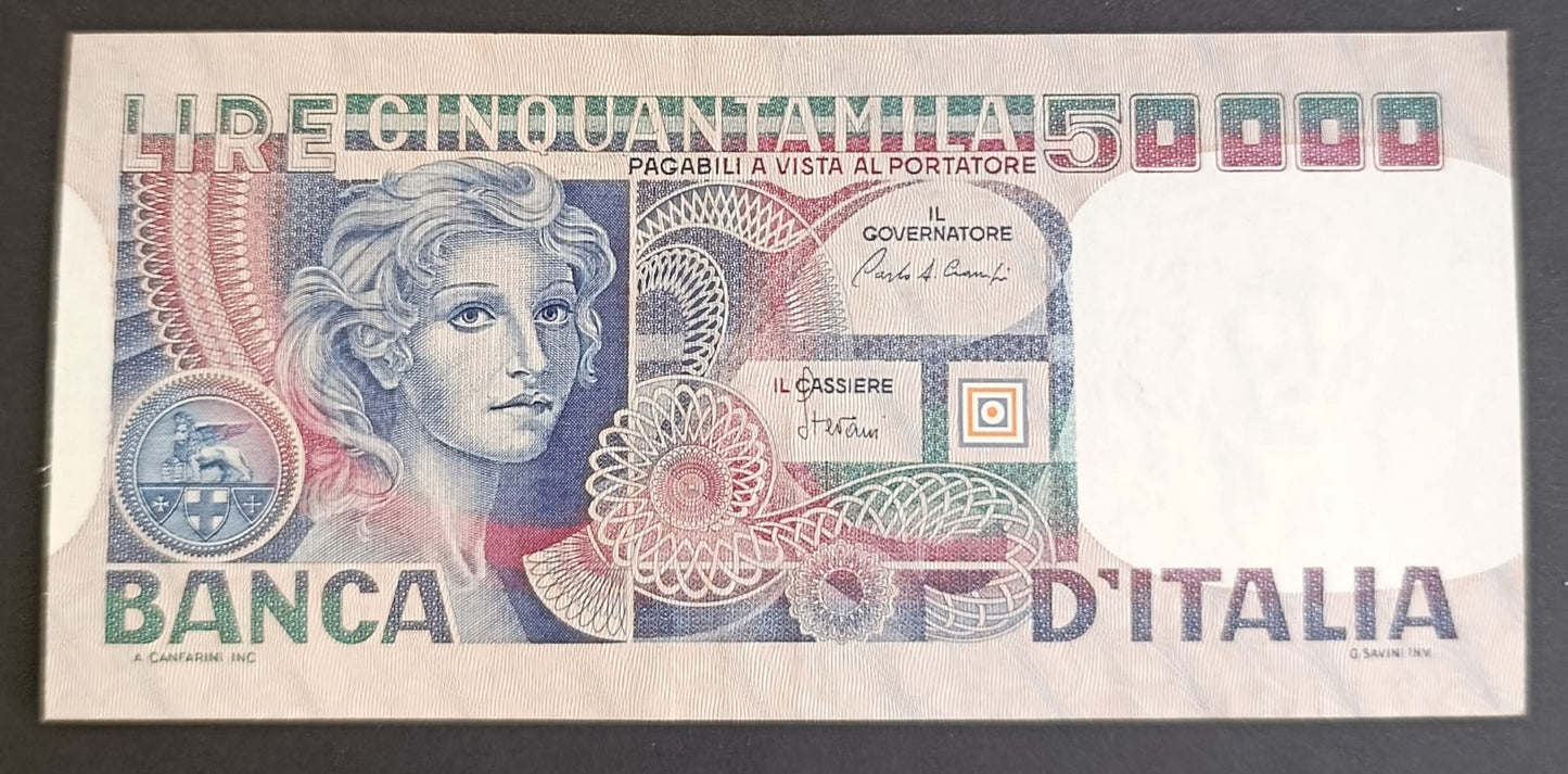 50000 LIRE VOLTO DI DONNA 11/04/1980 CONSECUTIVE SPL