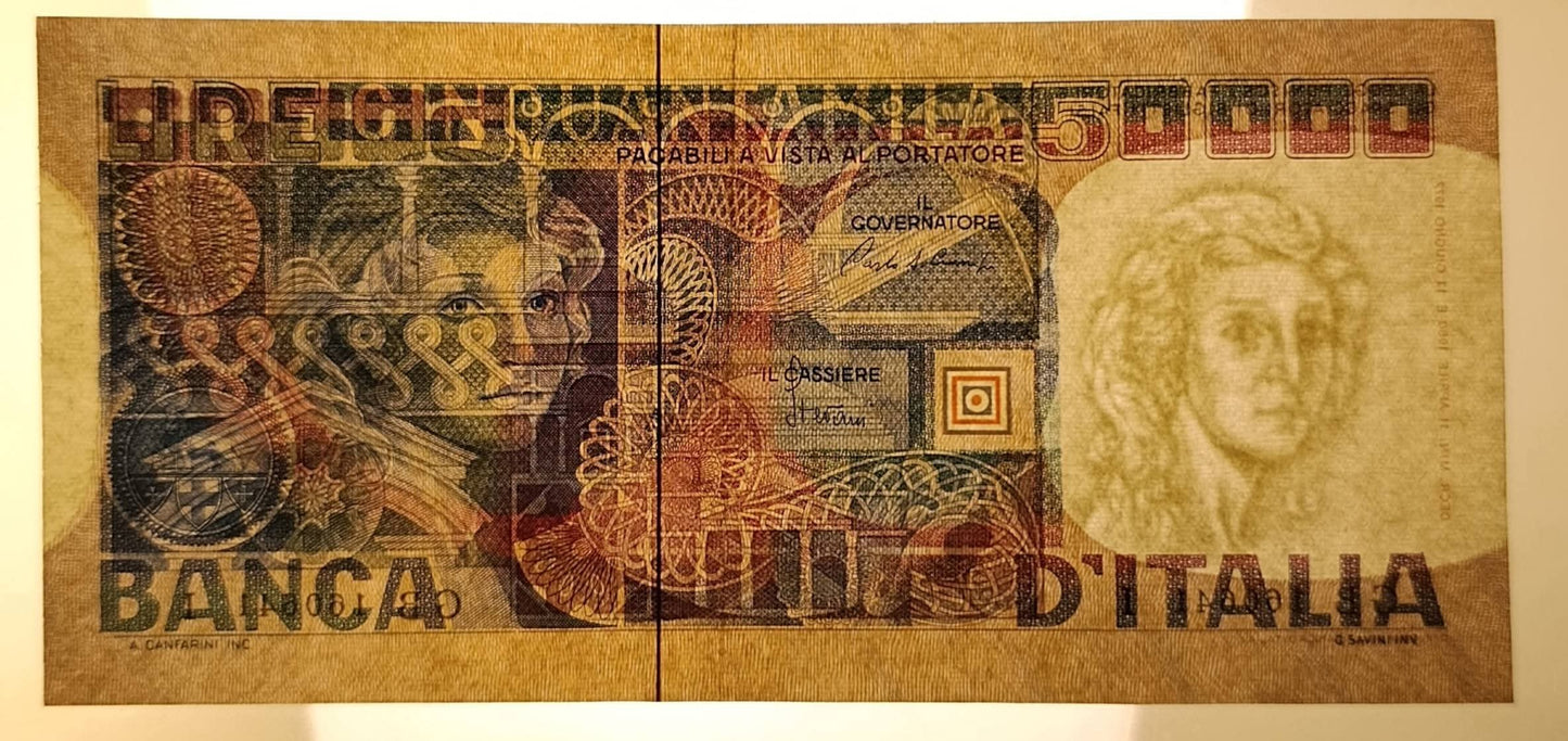 50000 LIRE VOLTO DI DONNA 11/04/1980 CONSECUTIVE SPL