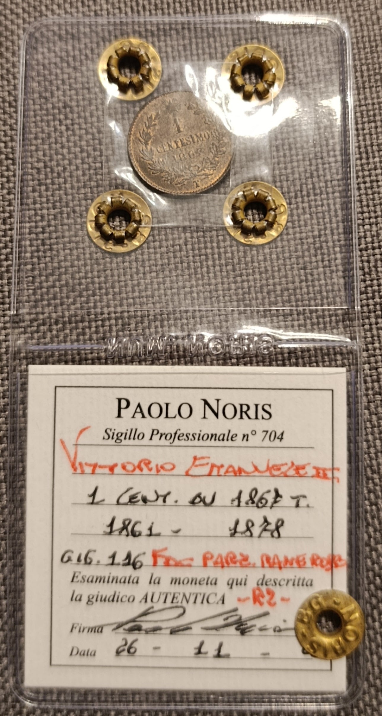 1 CENTESIMO 1867 TORINO VITTORIO EMANUELE II FDC