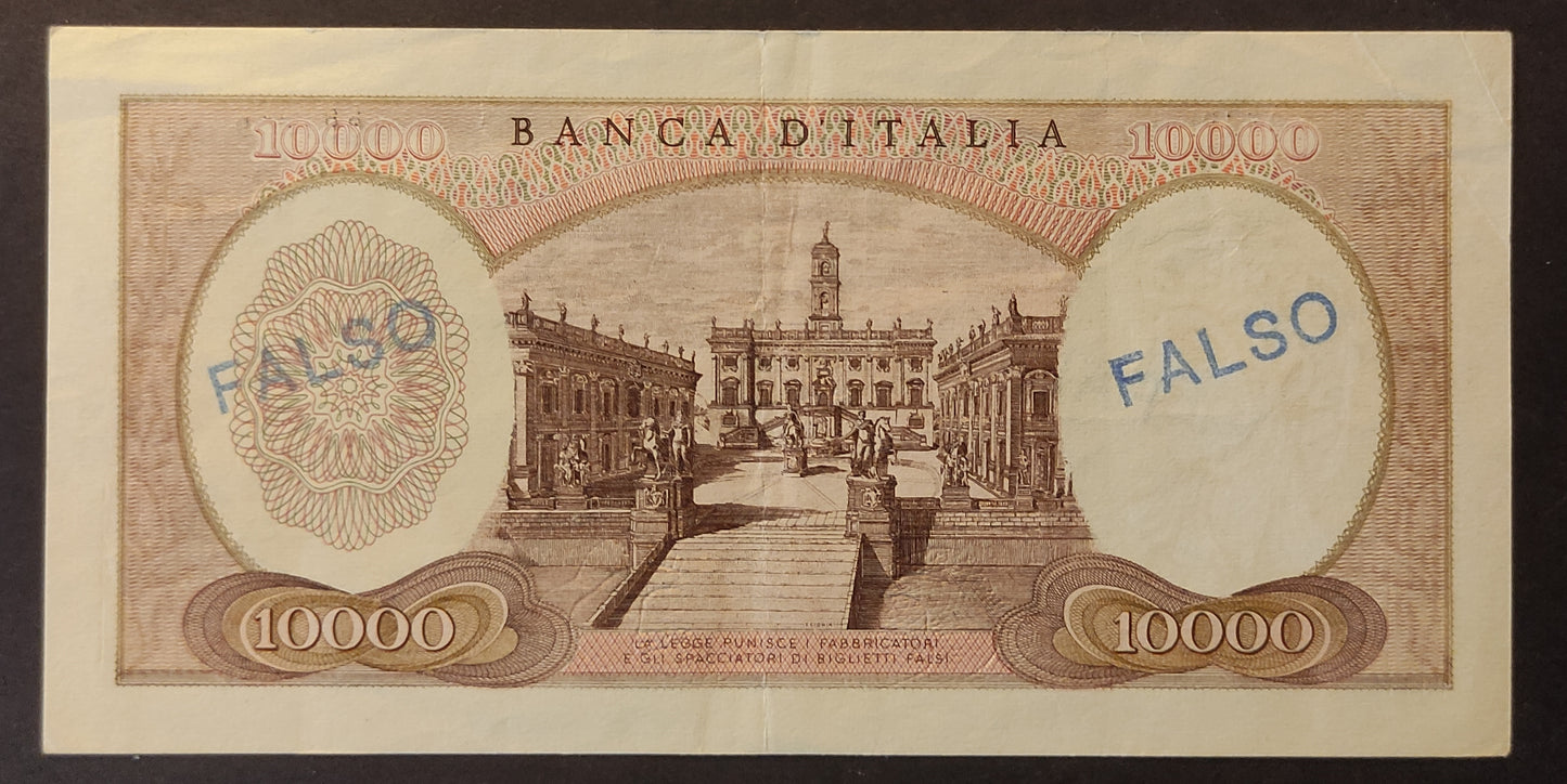 10000 LIRE MICHELANGELO FALSO D'EPOCA 15/02/1973 BB+