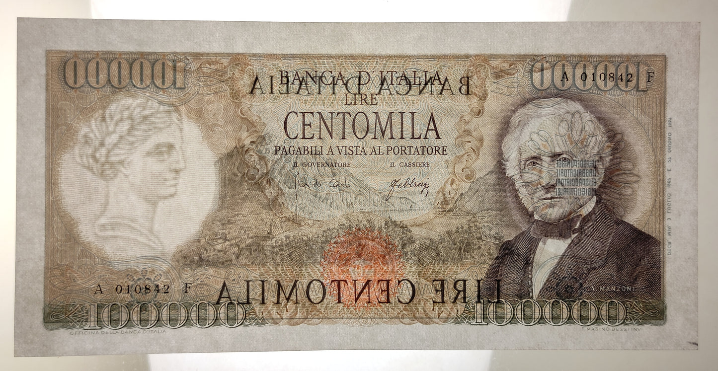 100000 LIRE MANZONI 03/07/1967 qSPL