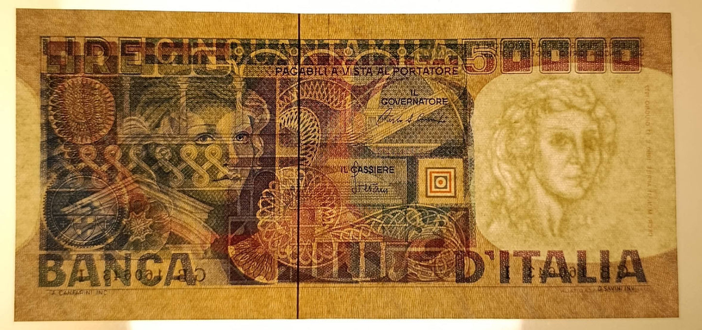 50000 LIRE VOLTO DI DONNA 11/04/1980 CONSECUTIVE SPL