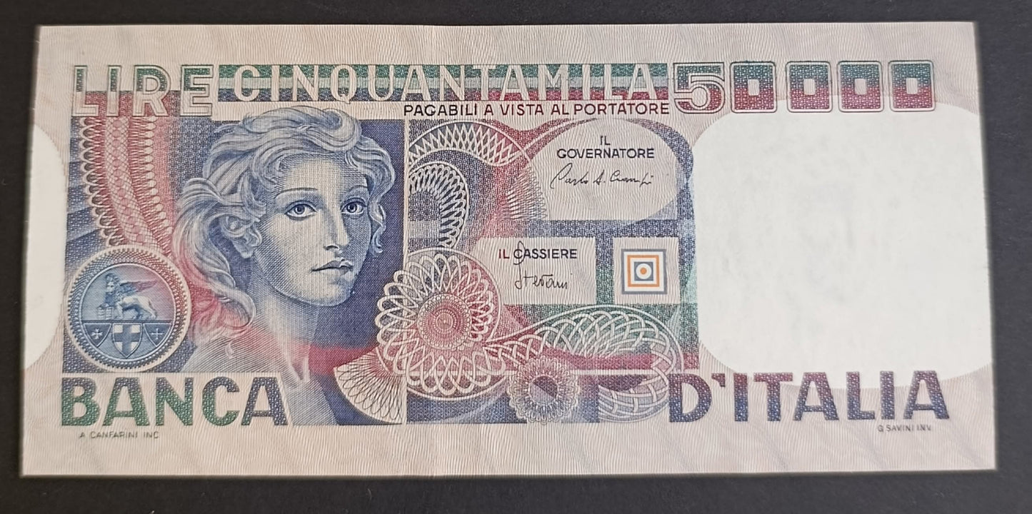 50000 LIRE VOLTO DI DONNA 11/04/1980 CONSECUTIVE SPL