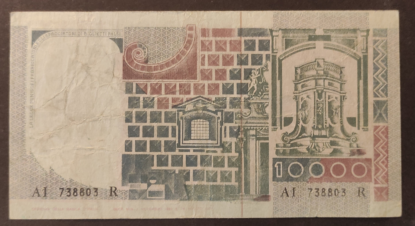10000 LIRE CASTAGNO FALSO D'EPOCA 03/11/1982 BB