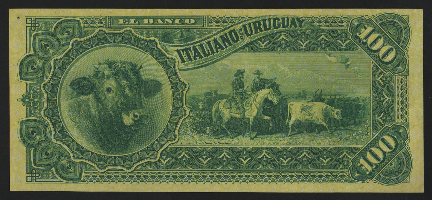 100 PESOS 20/09/1887 BANCO ITALIANO DELL' URUGUAY qFDS