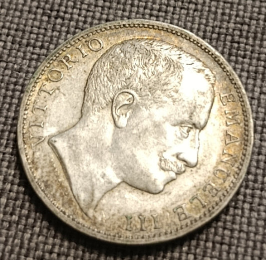 2 LIRE AQUILA SABAUDA 1905 MONETA IN ARGENTO REGNO D'ITALIA qSPL - Numismatica_ita