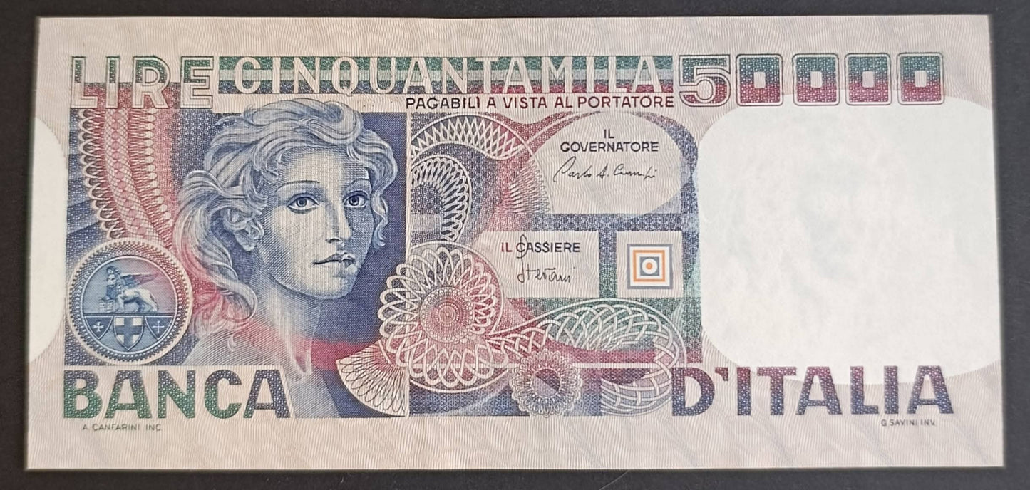 50000 LIRE VOLTO DI DONNA 11/04/1980 CONSECUTIVE SPL