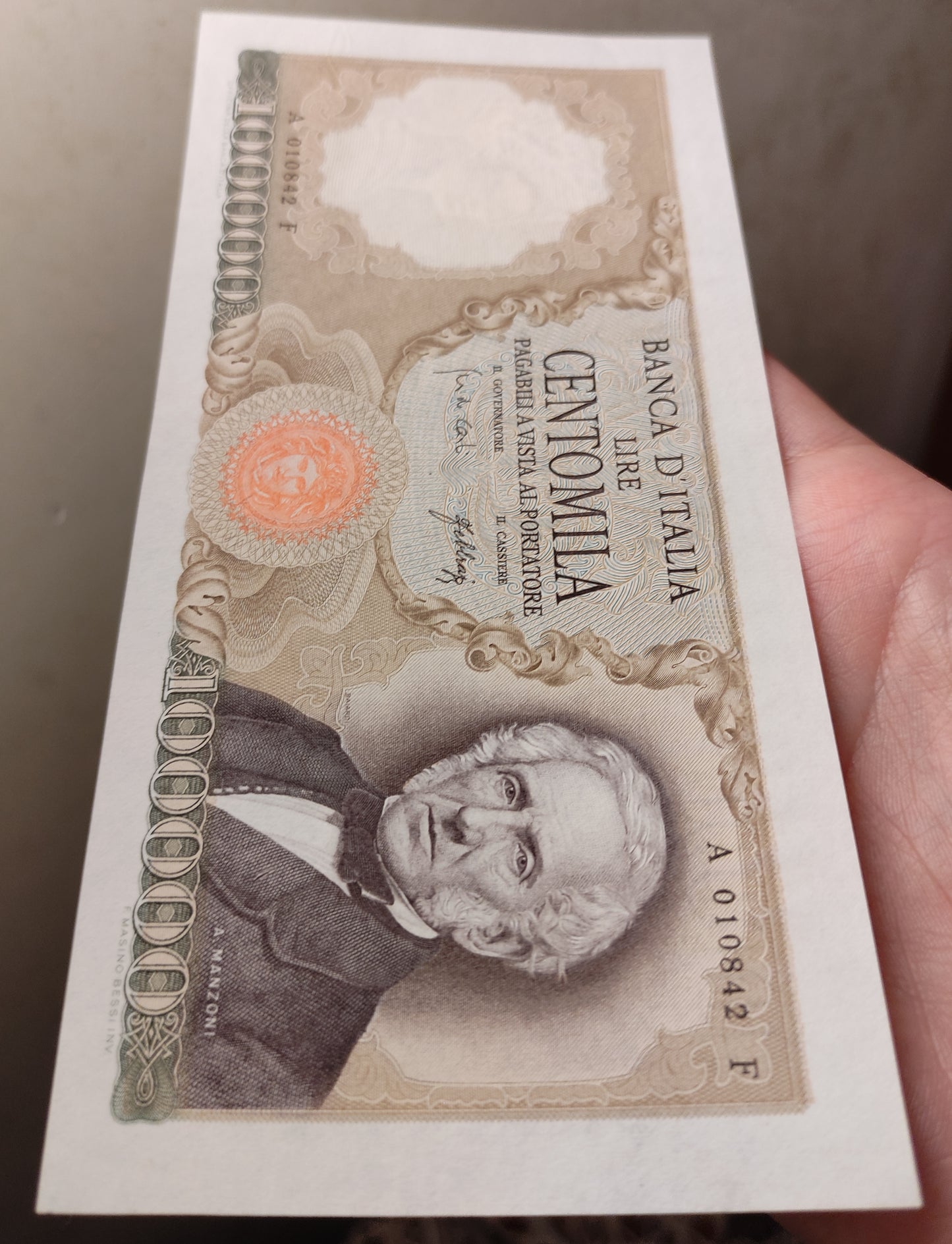 100000 LIRE MANZONI 03/07/1967 qSPL