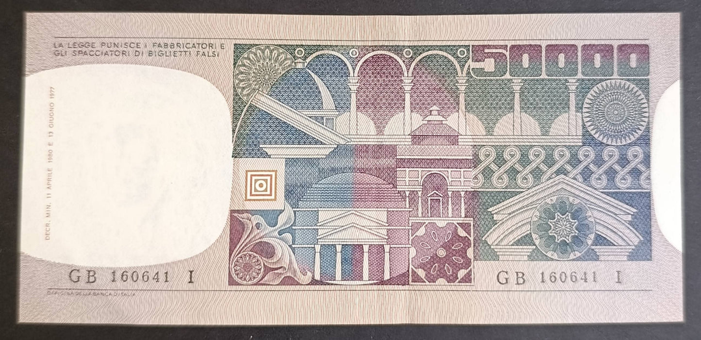 50000 LIRE VOLTO DI DONNA 11/04/1980 CONSECUTIVE SPL