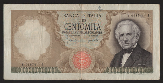 100000 LIRE MANZONI 19/07/1970 BB