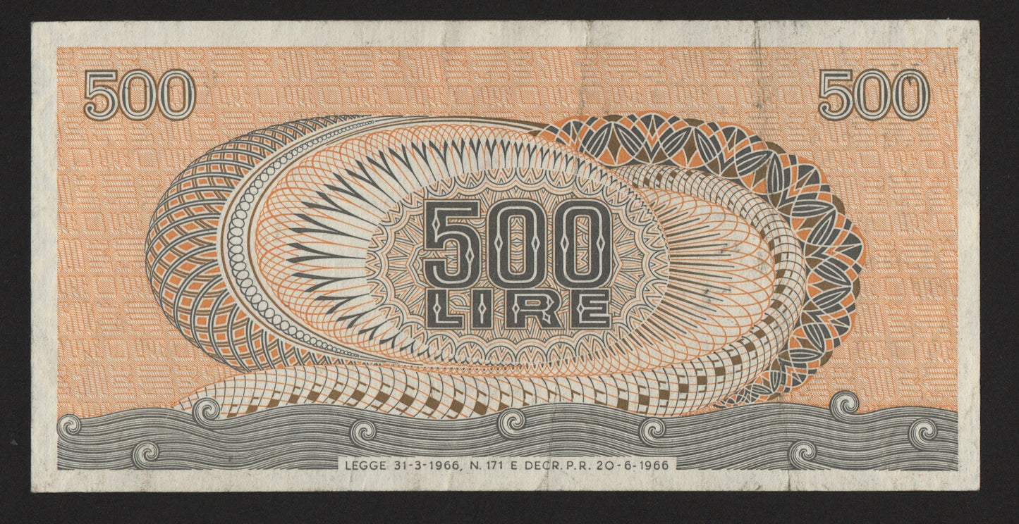 500 LIRE ARETUSA SERIE SOSTITUTIVA 20/06/1966 SPL