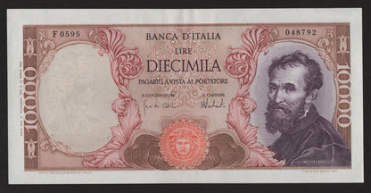 10000 LIRE MICHELANGELO 27/11/1973 SPL+