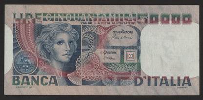 50000 LIRE VOLTO DI DONNA 02/11/1982 SPL+