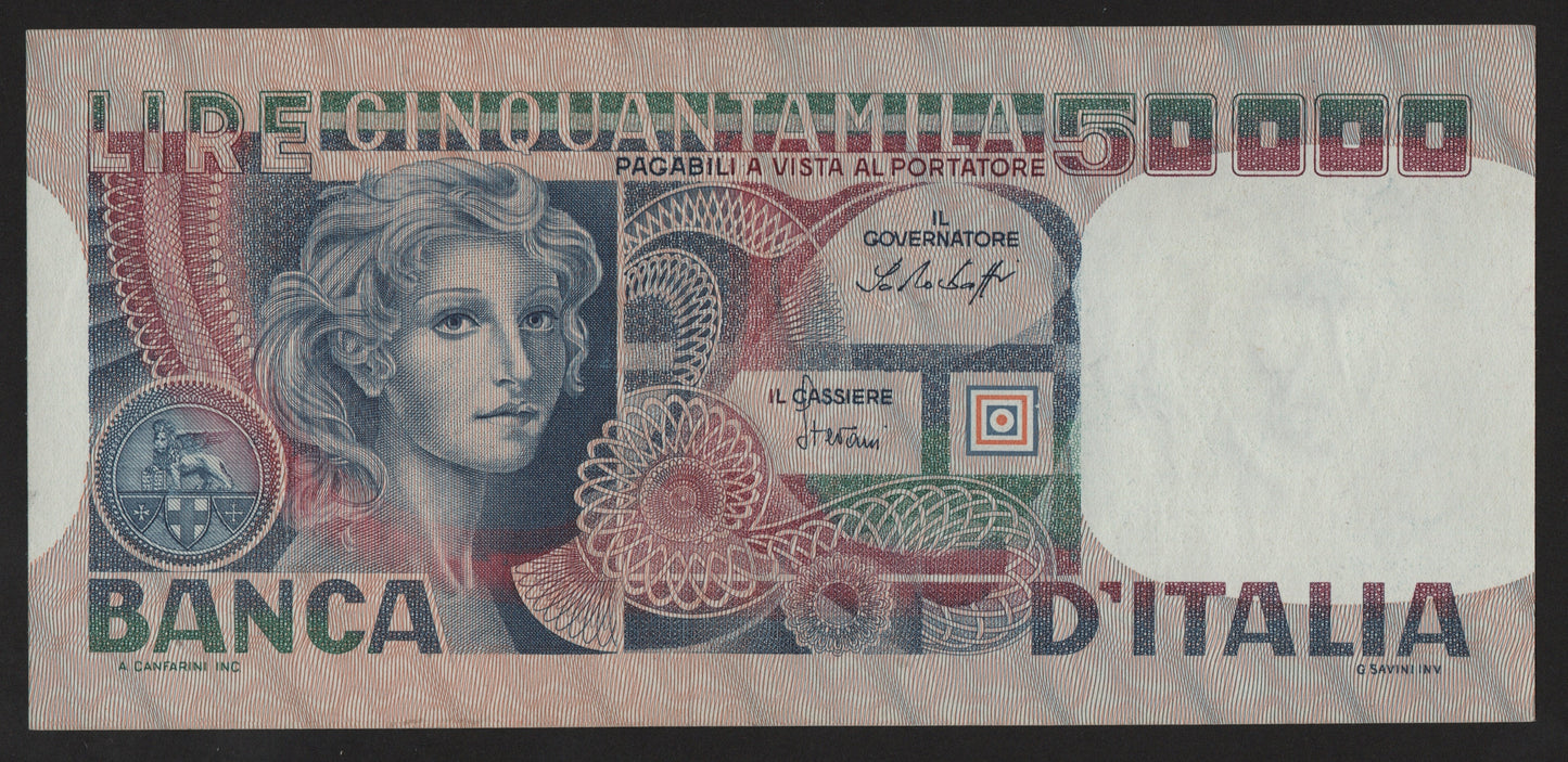 50000 LIRE VOLTO DI DONNA 20/06/1977 SPL