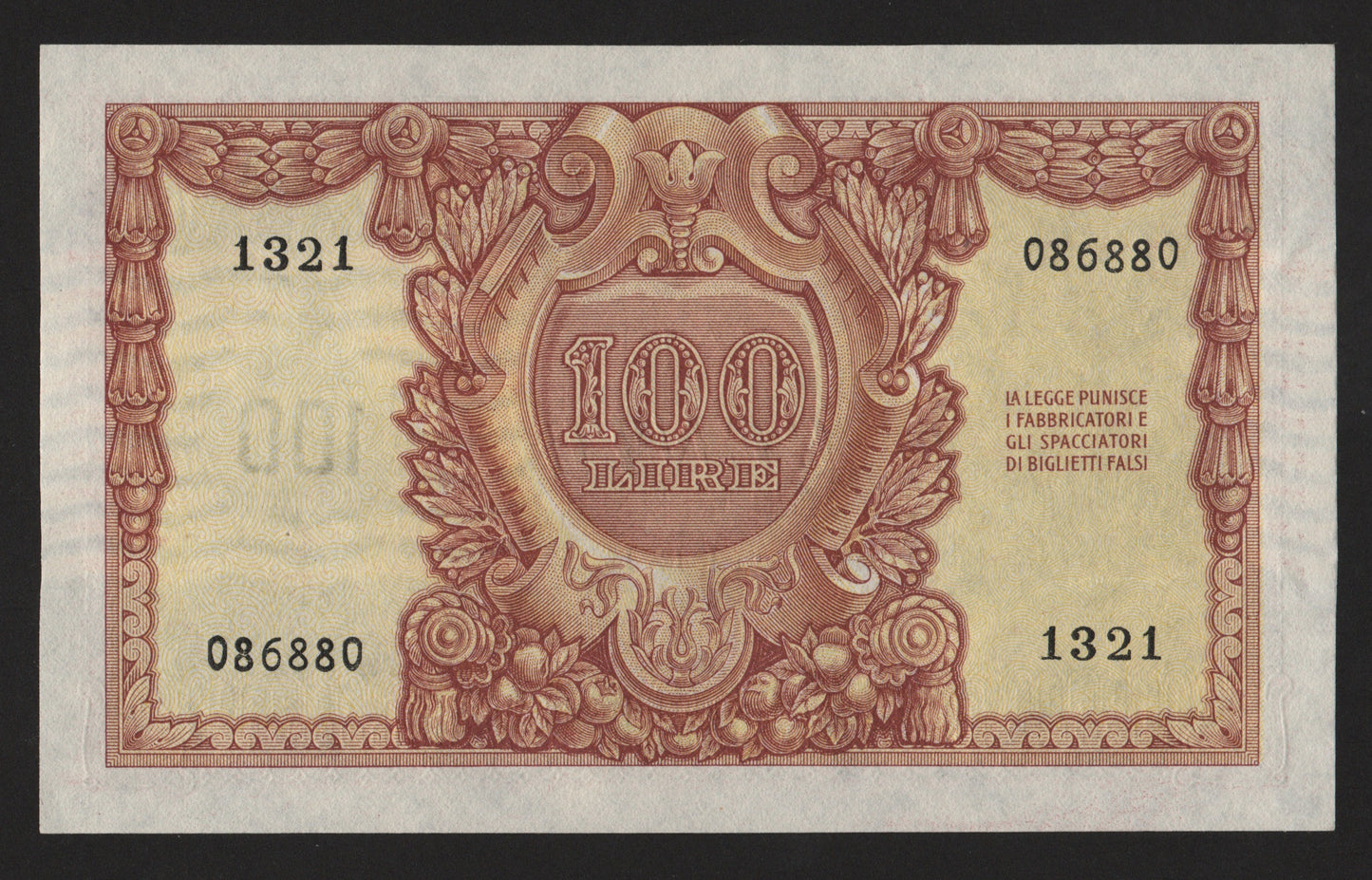 100 LIRE ITALIA ELMATA 31/12/1951 qFDS