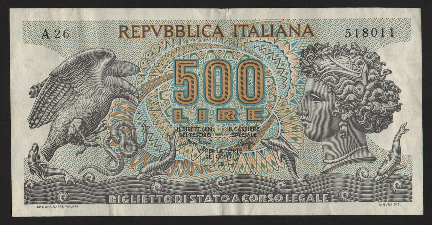 500 LIRE ARETUSA 23/04/1975 BB+