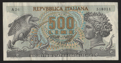 500 LIRE ARETUSA 23/04/1975 BB+