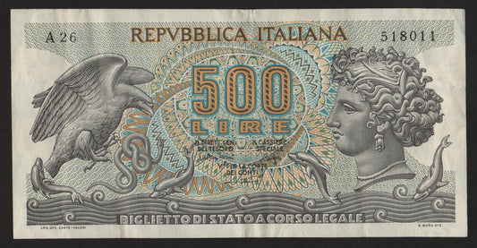 500 LIRE ARETUSA 23/04/1975 BB+