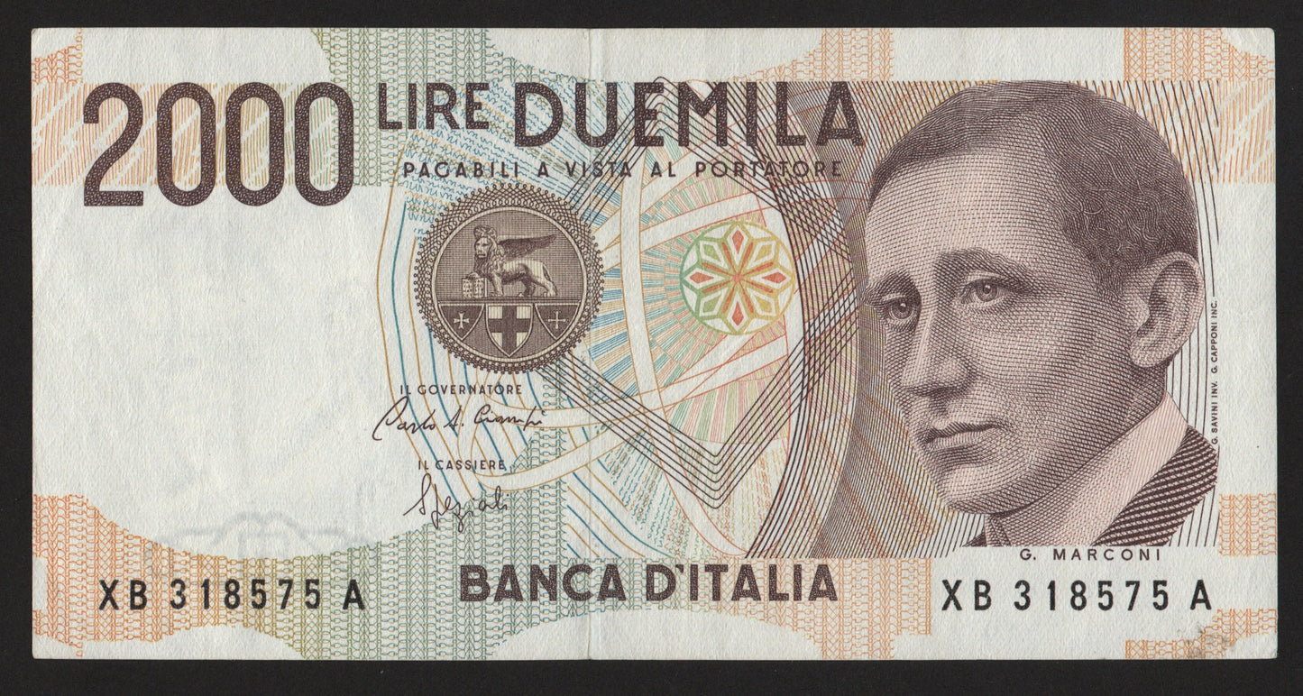 2000 LIRE MARCONI SERIE SOSTITUTIVA XB 1992 BB+