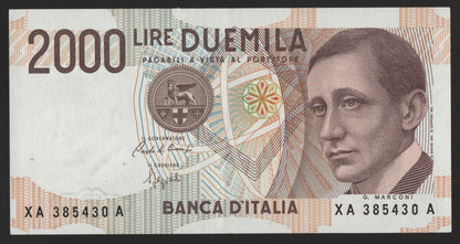 2000 LIRE MARCONI SERIE SOSTITUTIVA XA 1990 SPL+