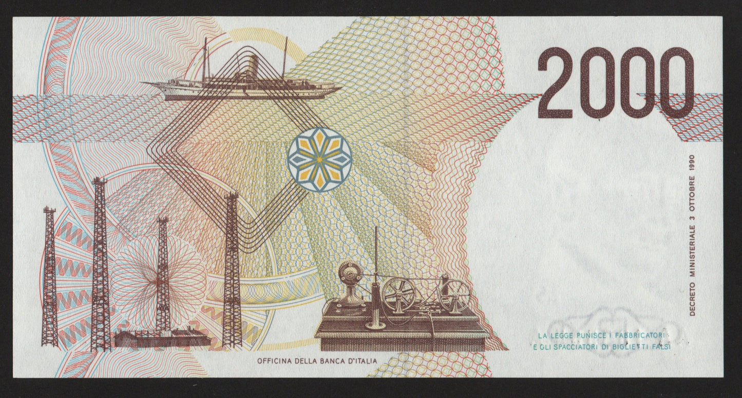 2000 LIRE MARCONI TRIPLA A 24/10/1990 FDS