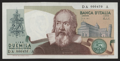 2000 LIRE GALILEO 08/10/1973 DA 000470 A qFDS