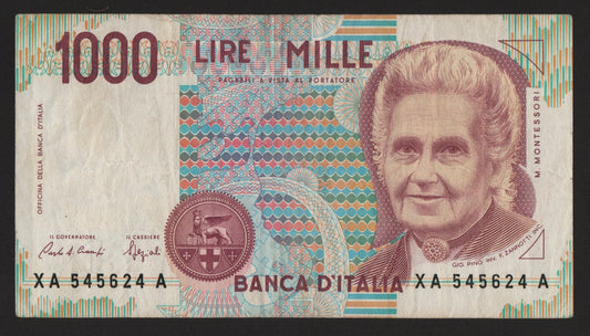 1000 LIRE MONTESSORI SERIE SOSTITUTIVA XA 1990 BB