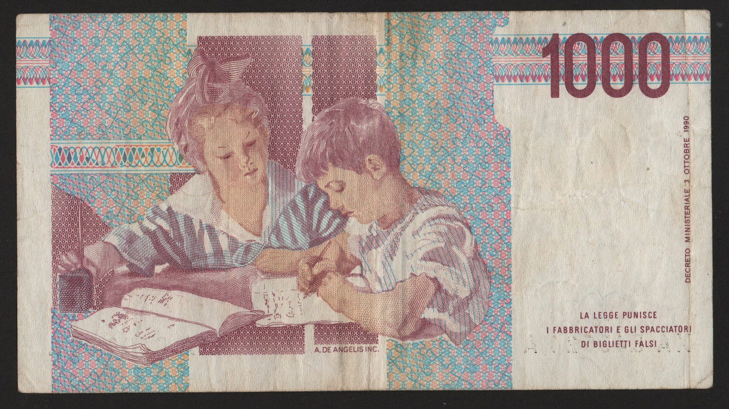 1000 LIRE MONTESSORI SERIE SOSTITUTIVA XA 1990 BB