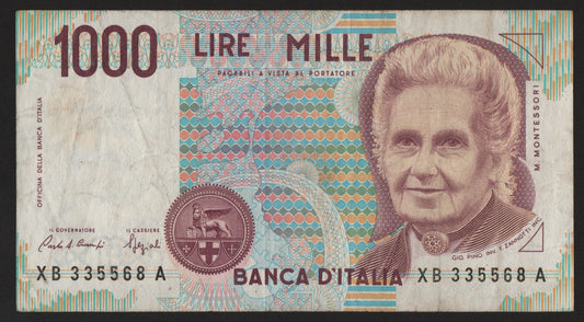 1000 LIRE MONTESSORI SERIE SOSTITUTIVA XB 1991 BB