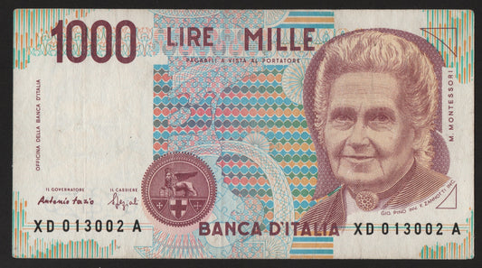 1000 LIRE MONTESSORI SERIE SOSTITUTIVA XD 1994 BB