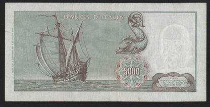 5000 LIRE COLOMBO 1° TIPO 03/09/1964 BB+