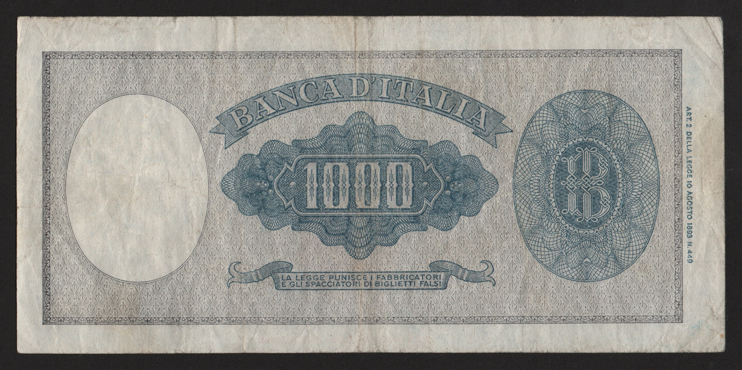 1000 LIRE ITALIA ORNATA DI PERLE (TESTINA) 20/03/1947 BB