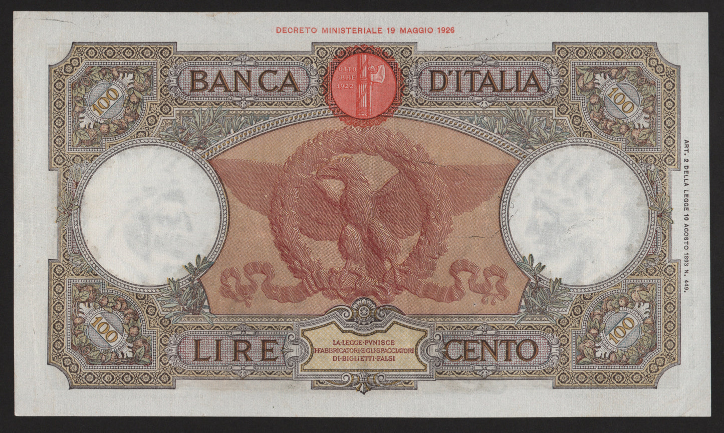 100 LIRE ROMA GUERRIERA (FASCIO) 24/01/1942 qSPL