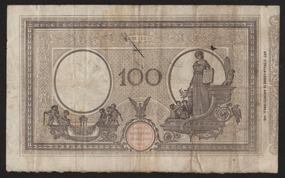 100 LIRE MATRICE (DECRETO) 18/12/1925 BB