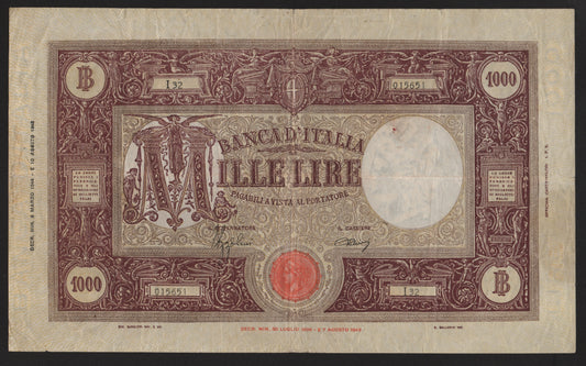 1000 LIRE GRANDE "M" (B.I.) 06/03/1944 BB