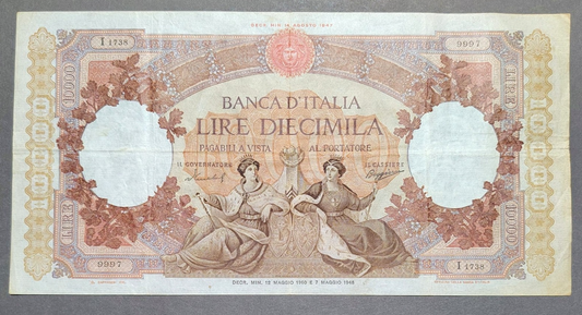 10000 LIRE REGINE DEL MARE REPUBBLICHE MARINARE 12/05/1960 BB - Numismatica_ita