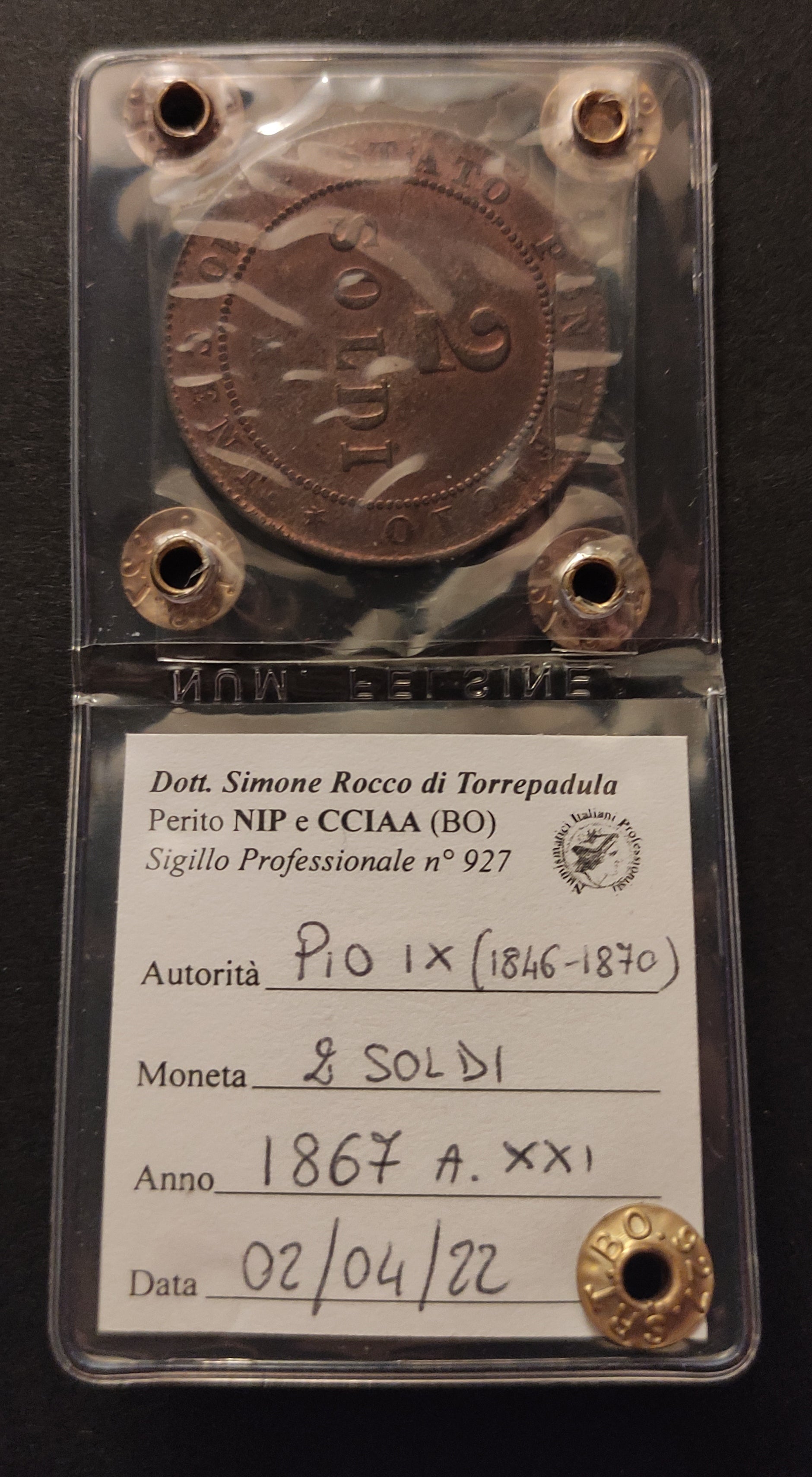 2 SOLDI 1867 PIO IX (qFDC) - Numismatica_ita