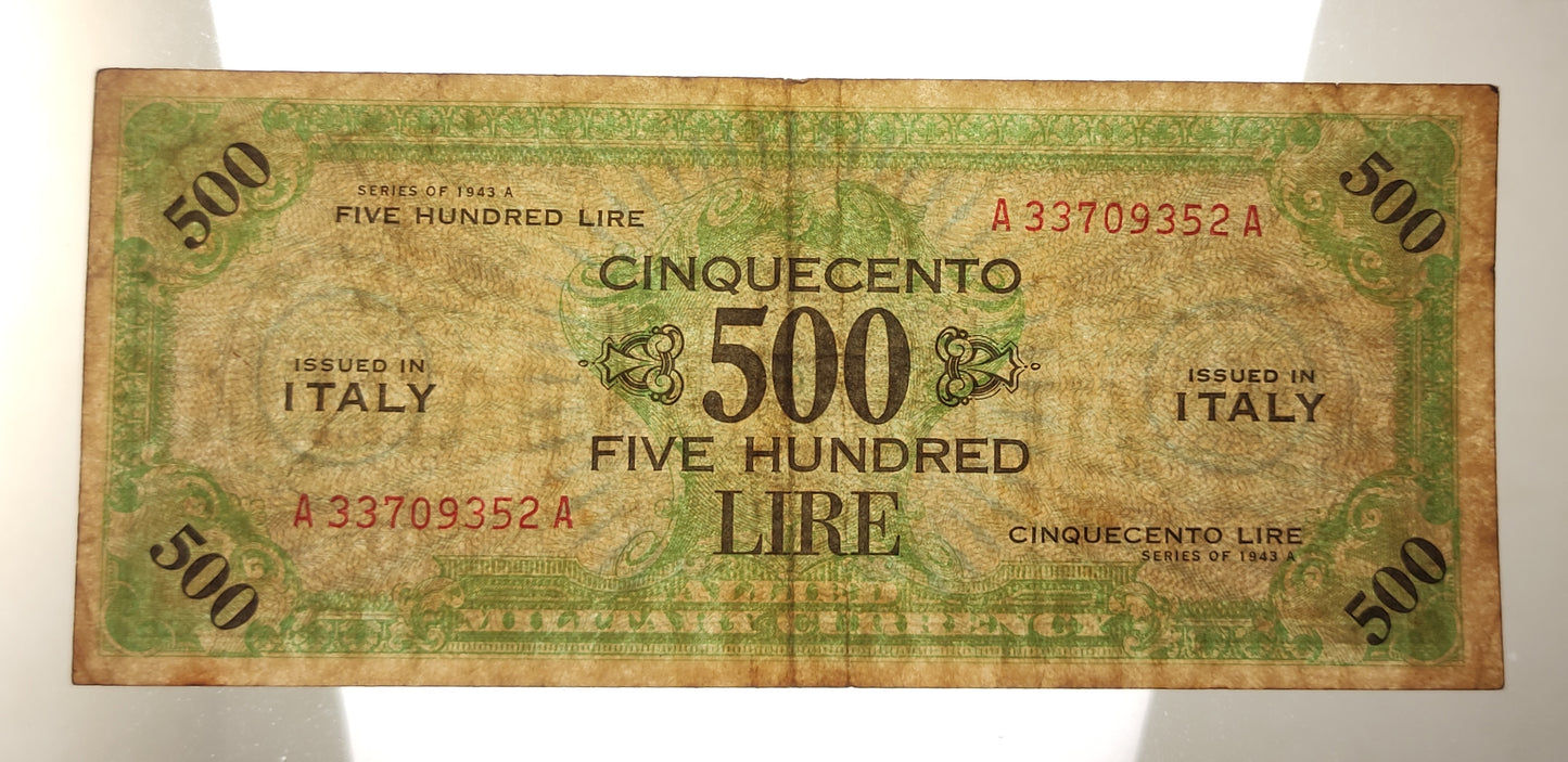 500 LIRE AM BILINGUE 1943 (BB) - Numismatica_ita