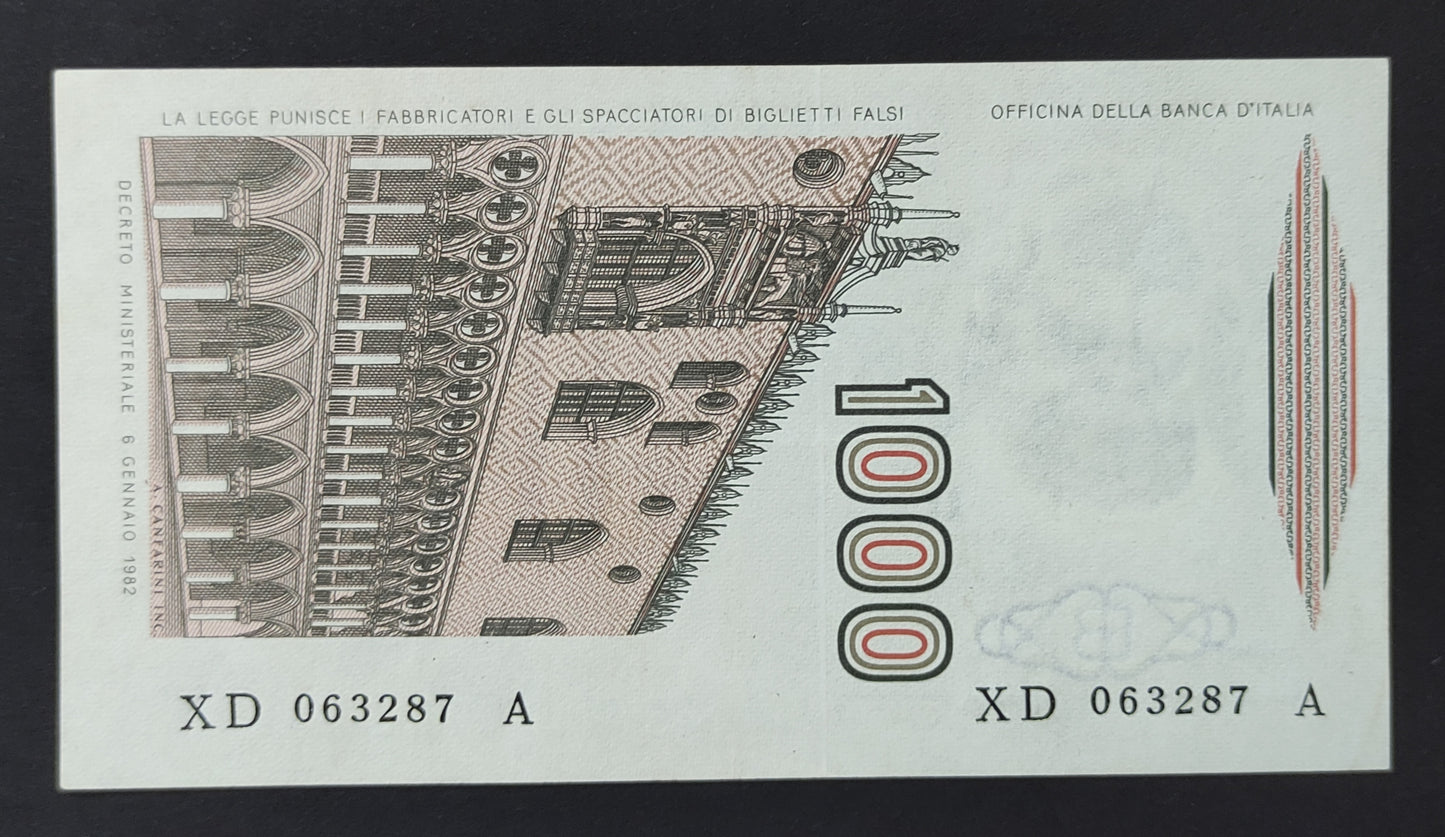 1000 LIRE POLO SERIE SOSTITUTIVA XD...A 28/10/1985 (SPL+) - Numismatica_ita