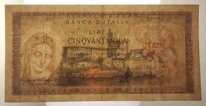 50000 LIRE LEONARDO DA VINCI 19/07/1970 BB