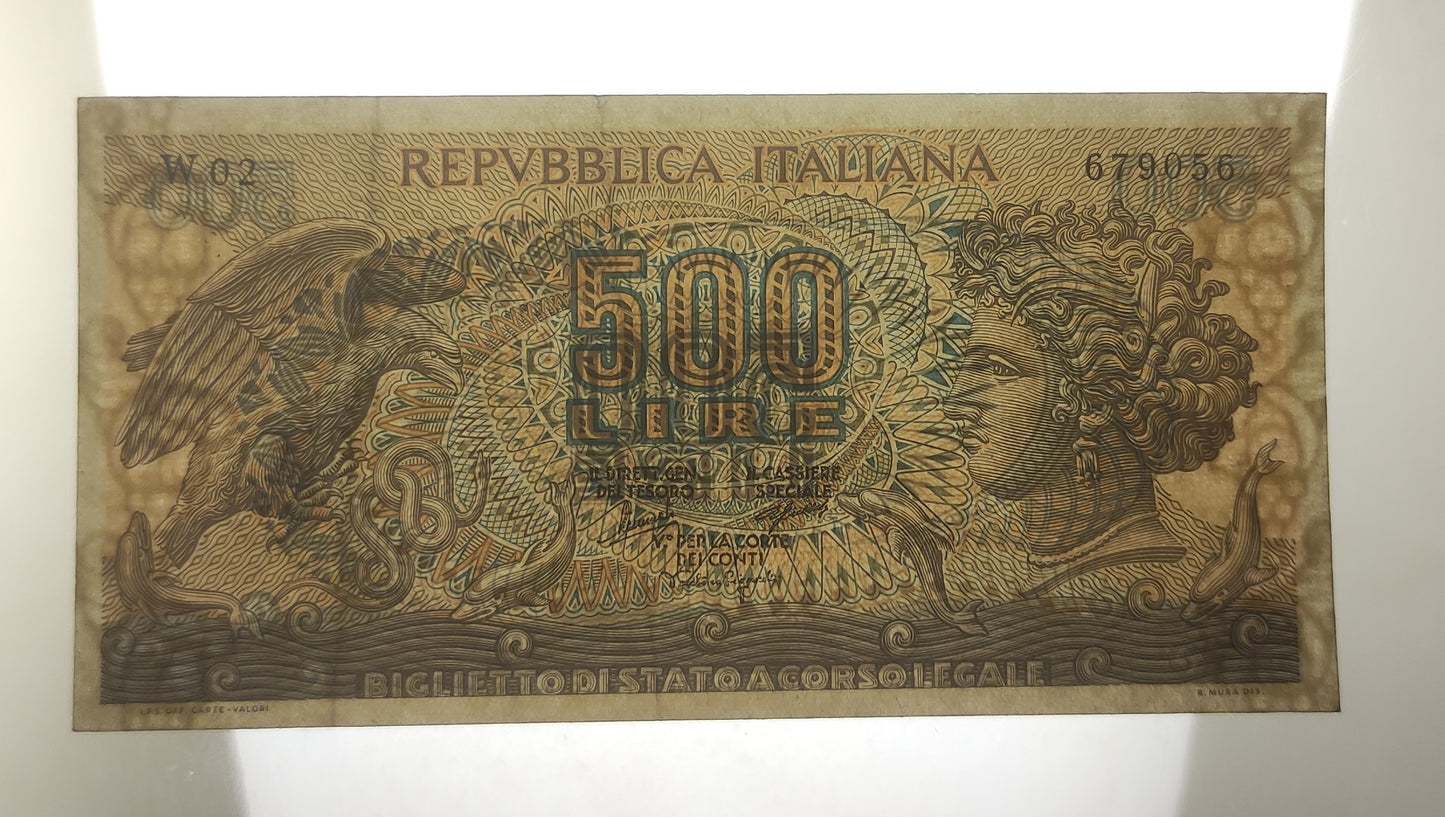 500 LIRE ARETUSA SERIE SOSTITUTIVA 20/06/1966 SPL