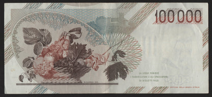 100000 LIRE CARAVAGGIO 1° TIPO LETTERA E 1992 BB