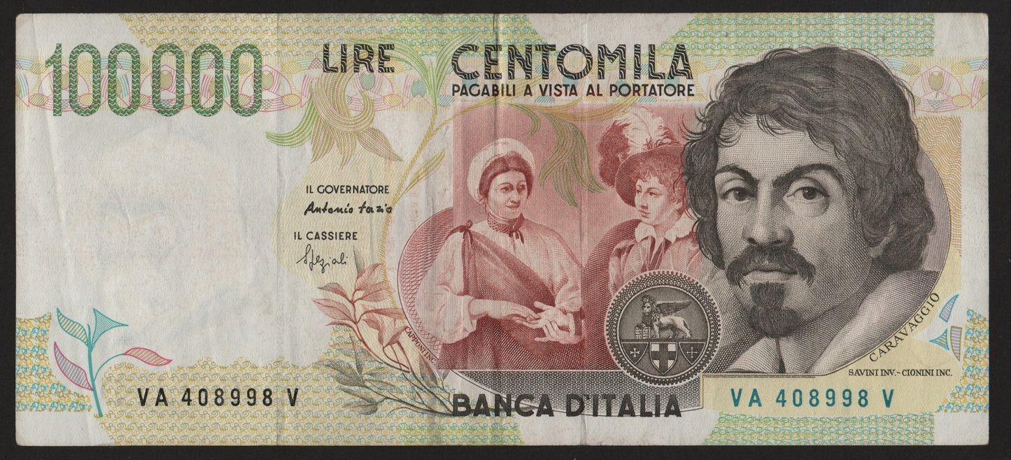 100000 LIRE CARAVAGGIO 2° TIPO LETTERA A 12/05/1994 BB