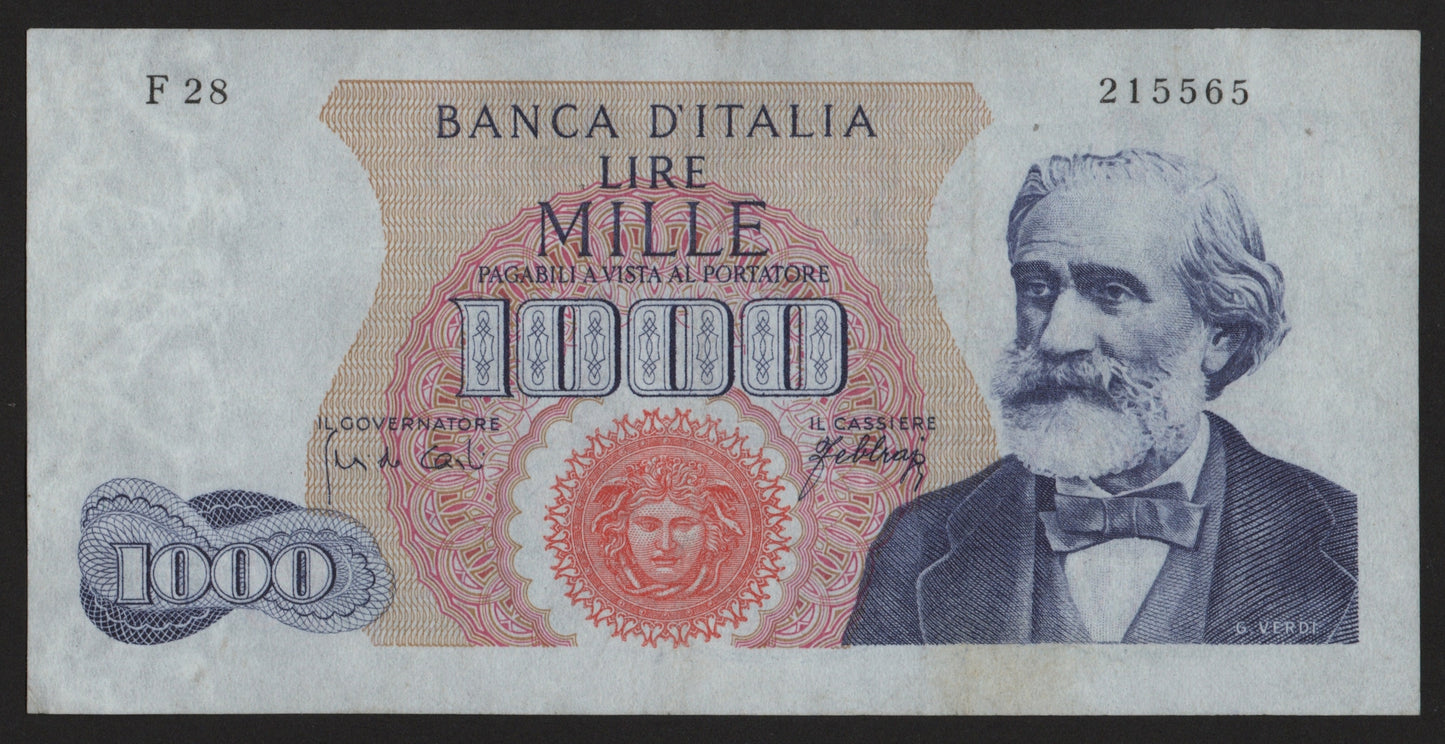 1000 LIRE VERDI 1° TIPO 10/08/1965 qSPL